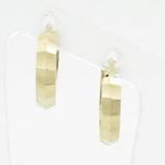 womens bp46 fancy earrings 14K yellow gold italian ball stud huggie hoop 1