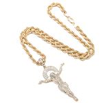 10K Yellow Gold Religious Pendant with Rope Chain 1