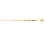 14K Yellow Gold 1.0mm wide Diamond Cut Lite Rope Chain with Spring Ring Clasp 1