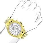 Mens Diamond Watches: Raptor Yellow Gold Plated-3