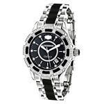 Luxurman Galaxy Midsize Real Diamond Watch Black Ceramic 1.25ct Leather Band 1