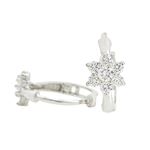 14K White gold Flower cz hoop earrings for Children/Kids web276 1