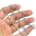 14K WHITE Gold SOLID ITALY CUBAN Chain - 24 Inches Long 4.6MM Wide 3