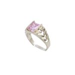 10k Yellow Gold Syntetic pink gemstone ring ajjr27 Size: 2 1