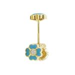 14K Yellow gold Flower cz stud earrings for Children/Kids web103 1