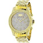 Mens Yellow Gold Tone Watch With Diamonds 0.50Ct L