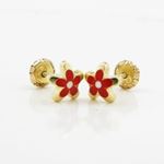 14K Yellow gold Flower stud earrings for Children/Kids web8 3