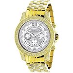 Mens Diamond Watches: Raptor Yellow Gold Plated Wa