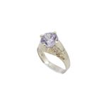 10k Yellow Gold Syntetic white gemstone ring ajjr71 Size: 2 1