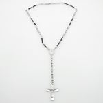 "Stainless Steel Rosary Necklace with Cross R145 ball 6 mm