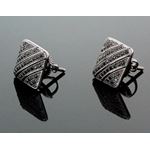 Sterling Silver Unisex Fashion Square Hand Set Stud Earrings ME0227c 1