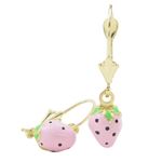 14K Yellow gold Strawberry chandelier earrings for Children/Kids web512 1