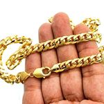 10K YELLOW Gold SOLID ITALY MIAMI CUBAN Chain - 34 Inches Long 8MM Wide 3