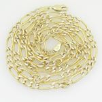 10K Yellow Gold diamond cut figaro chain GC114 1