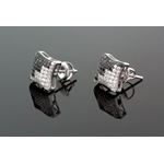 Sterling Silver Unisex Fashion Hand Set Stud Earrings ME0217d 1