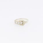 10k Yellow Gold Syntetic white gemstone ring ajjr34 Size: 4 3
