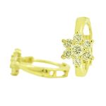 14K Yellow gold Flower cz hoop earrings for Children/Kids web264 1