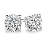 "Gold Round Cut Diamond Stud Earrings 1.63ctw