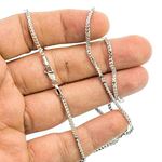 14K WHITE Gold SOLID FRANCO Chain - 22 Inches Long 1.9MM Wide 3