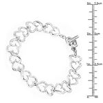Luxurman Love Quotes: Sterling Silver Diamond Heart Bracelet for Women 3