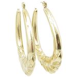10k Yellow Gold earrings Crest hoop AGBE3 1