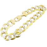 Mens 10k Yellow Gold diamond cut figaro cuban mariner link bracelet 8.5 inches long and 8mm wide 1