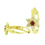 14K Yellow gold Flower cz hoop earrings for Children/Kids web261 1
