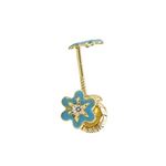 14K Yellow gold Flower cz stud earrings for Children/Kids web26 1