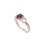 10k Yellow Gold Syntetic red gemstone ring ajjr44 Size: 3 1