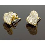 Sterling Silver Heart Shape Fashion Hand Set Stud Earrings ME0213 1