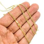 10K YELLOW Gold HOLLOW ITALY CUBAN Chain - 24 Inches Long 2.4MM Wide 3