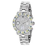 White Blue Yellow Genuine Diamond Watch by LUXURMAN 2.75ct Ladies Large 1