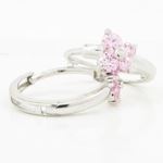 14K White gold Butterfly cz hoop earrings for Children/Kids web331 3