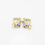 14K Yellow gold Panda cz chandelier earrings for Children/Kids web369 3