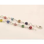 "Evil Eye Murano Glass Bead Designer Sterling Silver Bracelet SD13