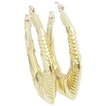 10k Yellow Gold earrings Round bamboo hoop AGBE39 1