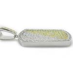 Mens .925 Italian Sterling Silver dog tag pendant Length - 2.72 inches Width - 1.12 3