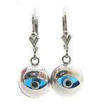 Sterling Silver evil eye dangle earrings fancy 1
