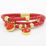 Womens red band red stone braided bracelet CBBR4 7.5 inches long and 79mm wide 3