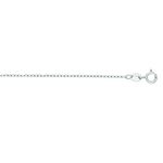 14K White Gold 1.3mm wide Diamond Cut Faceted Cable Link Chain with Spring Ring Clasp 1