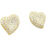 Womens .925 sterling silver Yellow heart earring 4mm thick and 11mm wide Size 1