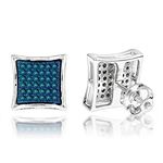 "Blue Diamond Stud Earrings Silver (0.3 Ctw