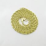 "Mens 10k Yellow Gold skinny rope chain ELNC30 22"" long and 2mm wide 3"