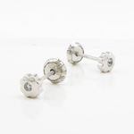 14K White gold Flower cz stud earrings for Children/Kids web202 3