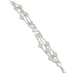 Women silver love and heart link bracelet SB5 7.5 inches long and 14mm wide 1