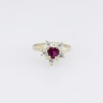 10k Yellow Gold Syntetic red gemstone ring ajr44 Size: 8.75 3