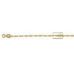 14K Yellow Gold 1.0mm wide Diamond Cut Singapore Chain with Spring Ring Clasp 1