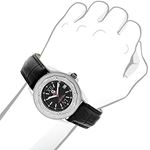Centorum Watches: Genuine Diamond Watch with Black Leather Band 0.5ct 3