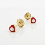 14K Yellow gold Simple heart stud earrings for Children/Kids web142 3