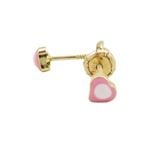 14K Yellow gold Simple heart stud earrings for Children/Kids web140 1